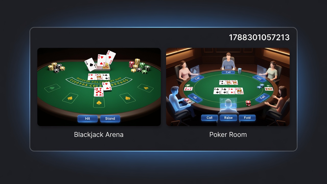 Players engaging with live dealer blackjack and poker sessions on tablets and laptops