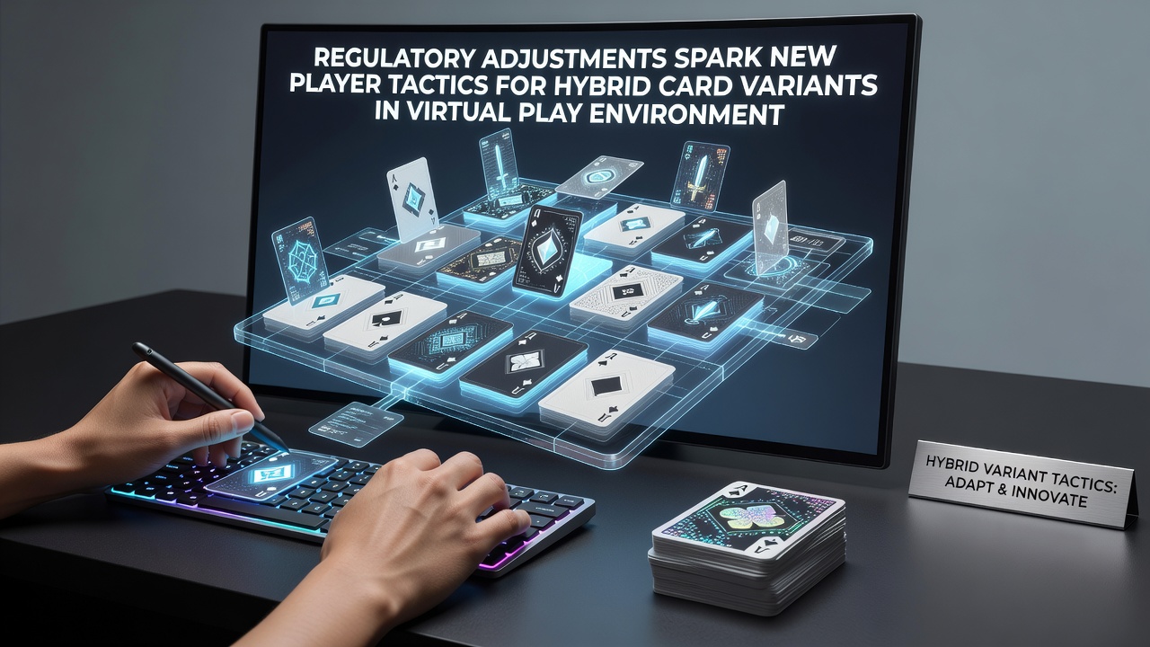 Screenshot of virtual gaming platform dashboard displaying hybrid card variant options and strategy overlays